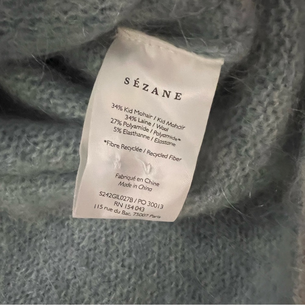 Sézane Mia Cardigan in Middle Gray/Blue-ish Sweater Medium - Picture 6 of 8